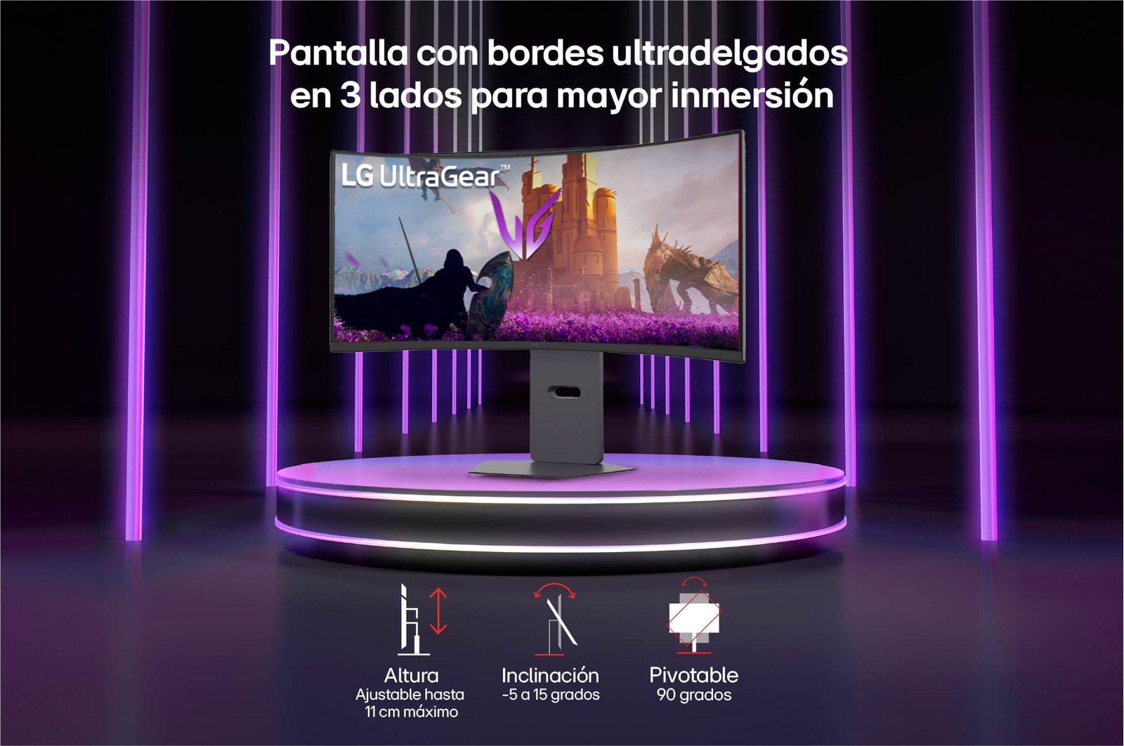 Monitor LG UltraGear Dimenciones entradas